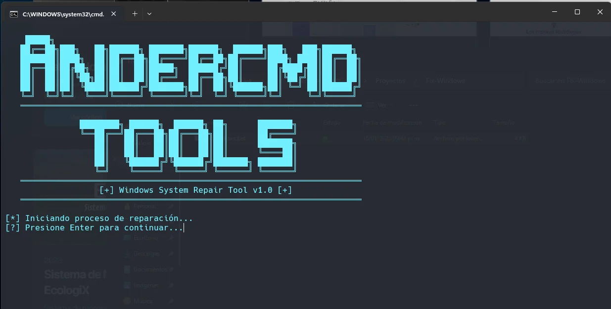 Ejecutable para reparar ficheros de Windows 10 y 11.