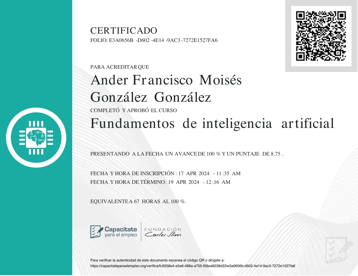 Fundamentos de Inteligencia Artificial